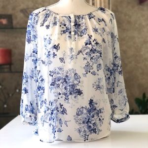 Lauren Conrad sheer peasant blouse
